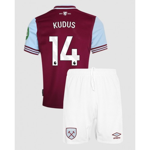 West Ham United Mohammed Kudus #14 Domaci Dres za djecu 2024-25 Kratak Rukav (+ Kratke hlače)